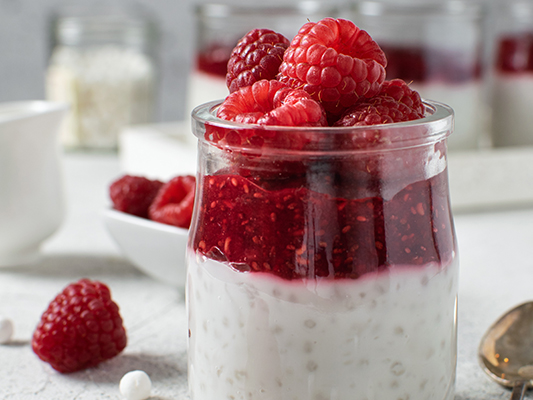 Creamy Tapioca Pudding with fruit