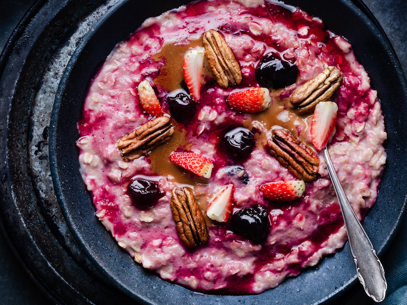 Creamy Breakfast Bircher Muesli with whole-grain oats