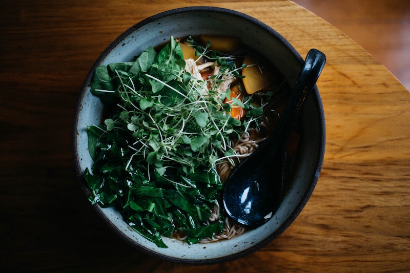 Tofu & Vegetable Miso Soup with Sweet Potato Glass Noodles