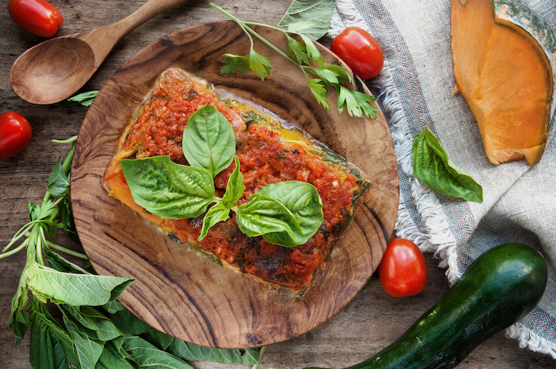 Mexican Vegetarian Lasagne with Silver Beet & Sweet Potato Layers