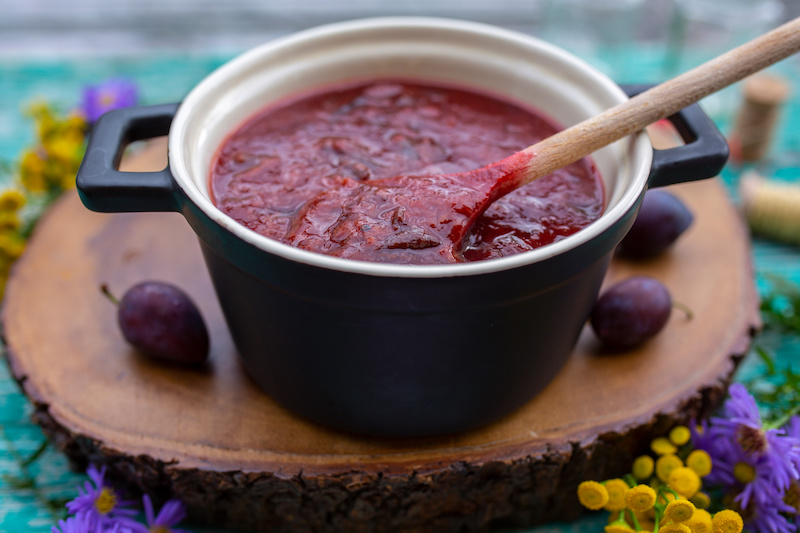 In Season, Naturally Sweetened Stewed Plums